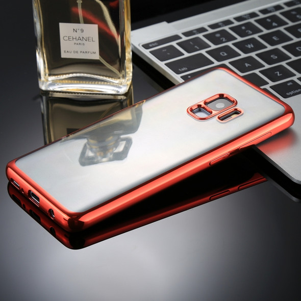 For Galaxy S9 Electroplating Side TPU Protective Back Cover Case (Red)