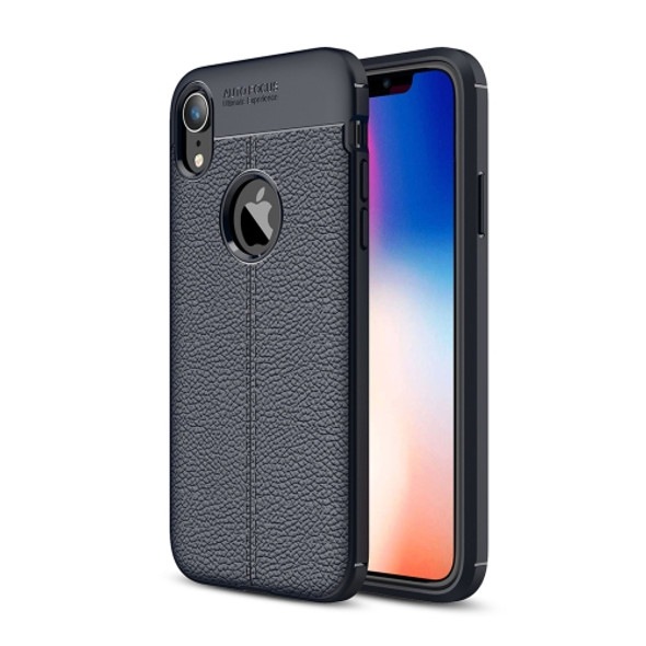 Litchi Texture TPU Case for    iPhone X / XS(Navy Blue)