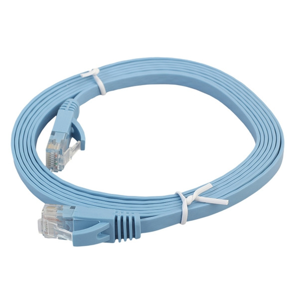 2m CAT6 Ultra-thin Flat Ethernet Network LAN Cable, Patch Lead RJ45 (Blue)