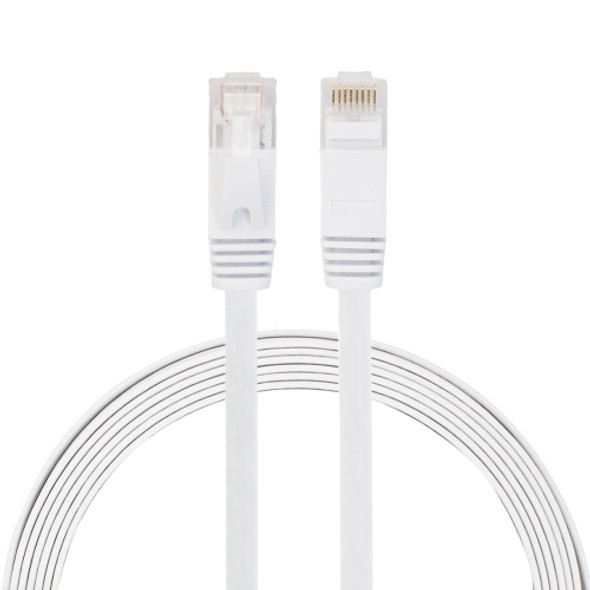 2m CAT6 Ultra-thin Flat Ethernet Network LAN Cable, Patch Lead RJ45 (White)