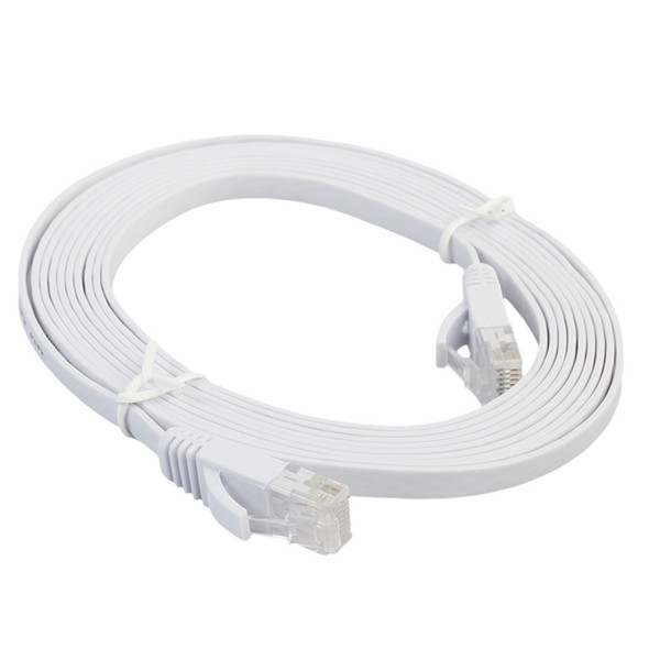 2m CAT6 Ultra-thin Flat Ethernet Network LAN Cable, Patch Lead RJ45 (White)