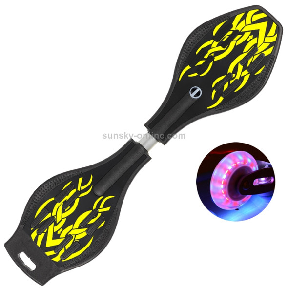 Fashion Two-wheeled Skateboard Luminous Flash Wheel Vitality Board(Yellow)