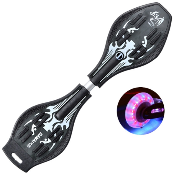 Fashion Two-wheeled Skateboard Luminous Flash Wheel Vitality Board(Black)
