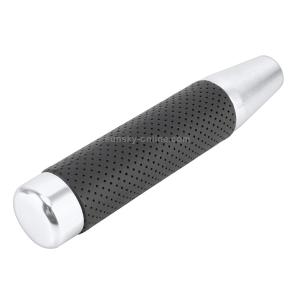 Metal Leather Long Column Car Shift Knob, Size: 18x3.3cm (Silver)