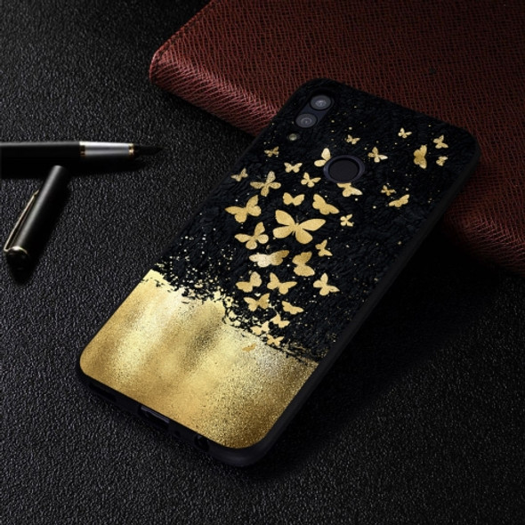 Gold Butterfly Painted Pattern Soft TPU Case for Huawei P Smart (2019)