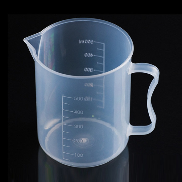 500ml PP Plastic Flask Digital Measuring Cup Cylinder Scale Measure Glass Lab Laboratory Tools(Transparent)