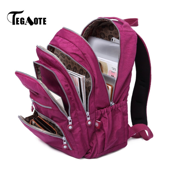 Backpacks School Backpack for Teenage Girls Female Laptop Bagpack Travel Bag, Size:31X14X42cm(Wine red)