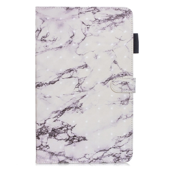 3D Horizontal Flip Leather Case with Holder & Card Slots For Galaxy Tab A 10.5(White Marble)