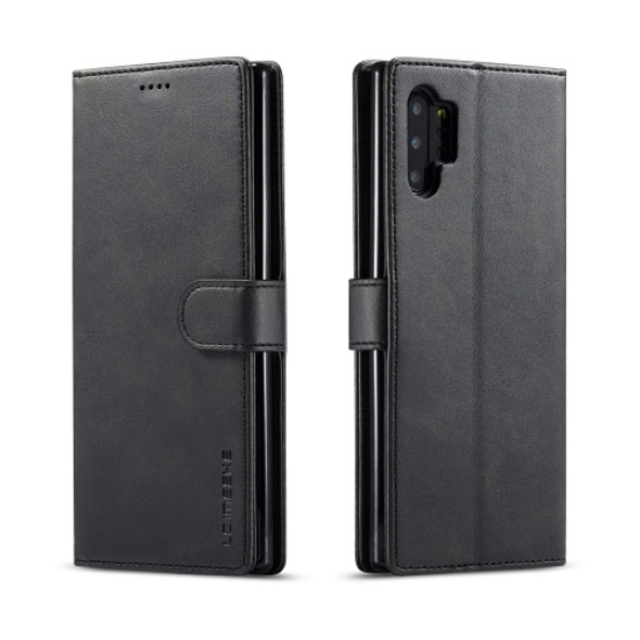 For Galaxy Note 10 Plus LC.IMEEKE Calf Texture Horizontal Flip Leather Case, with Holder & Card Slots & Wallet(Black)