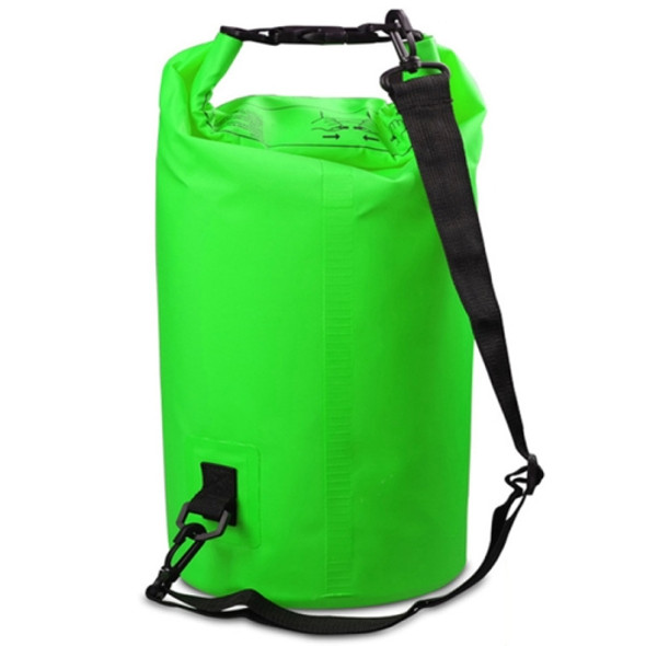 Outdoor Waterproof Single Shoulder Bag Dry Sack PVC Barrel Bag, Capacity: 15L (Green)