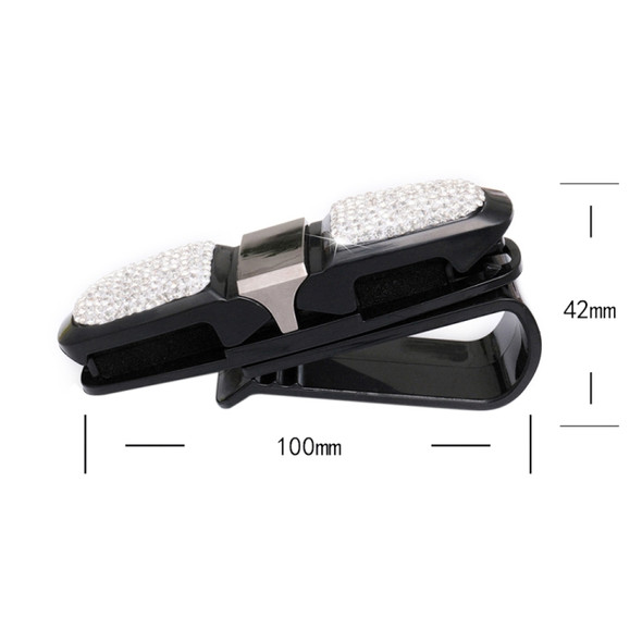 Diamond Mounted Rotating Car Glasses Clip Card Paper Holder Clips(AB Color )