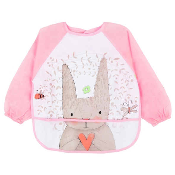 Baby Meal Gown Thin Section Boys And Girls Bib Waterproof Anti-dressing, Size:0-3 Years Old, Style:Big Eared Rabbit(Pink)