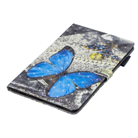 3D Horizontal Flip Leather Case with Holder & Card Slots For Galaxy Tab A 10.5(Blue Butterfly)