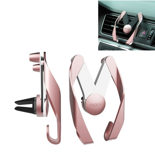 ROCK AutoBot M Air Vent Car Mount, For iPhone, Galaxy, Huawei, Xiaomi, Lenovo, Sony, LG, HTC and Other Smartphones(Rose Gold)