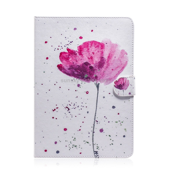 Purple Orchids Pattern Horizontal Flip Leather Case for Galaxy Tab A 10.1 (2019) T510 / T515, with Holder & Card Slot & Wallet