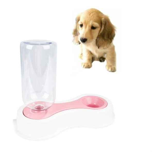 2 PCS Detachable Dog Automatic Non-wet Mouth Water Drinking Fountain(Pink)