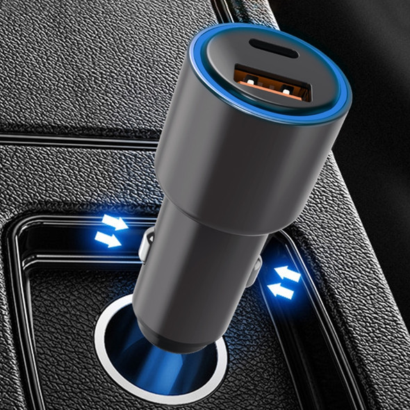 WIWU PC 100 Type-C / USB-C PD + USB Double Port Car Charger