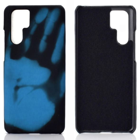 Paste Skin + PC Thermal Sensor Discoloration Protective Back Cover Case for Huawei P30 Pro(Blue)
