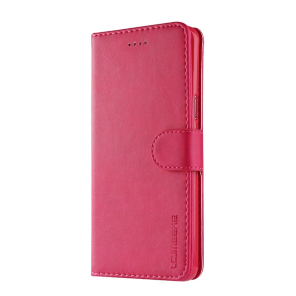 For Galaxy S9 LC.IMEEKE Calf Texture Horizontal Flip Leather Case, with Holder & Card Slots & Wallet(Rose Red)