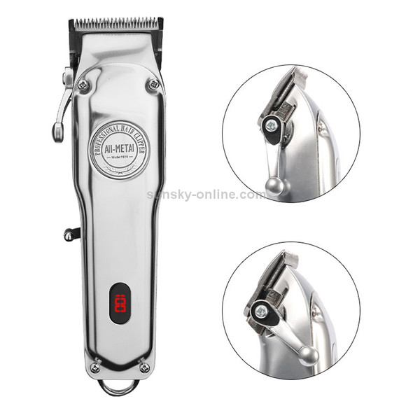 Retro Oil Head Electric Pusher Strong Power Electric Fader LCD Digital Display Rechargeable Hair Clipper(EU Plug)