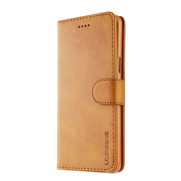 For Galaxy S9 LC.IMEEKE Calf Texture Horizontal Flip Leather Case, with Holder & Card Slots & Wallet(Yellow)