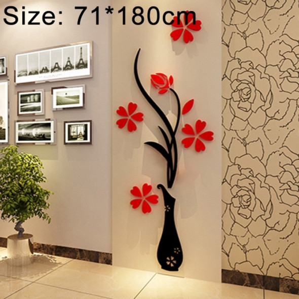 Creative Vase 3D Acrylic Stereo Wall Stickers TV Background Wall Corridor Home Decoration, Size: 71x180x5cm