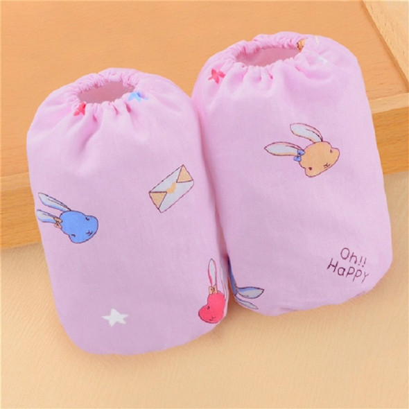 Children Cartoon Printed Waterproof and Antifouling Double Cuffs Sleeves(Envelope Pink Rabbit)