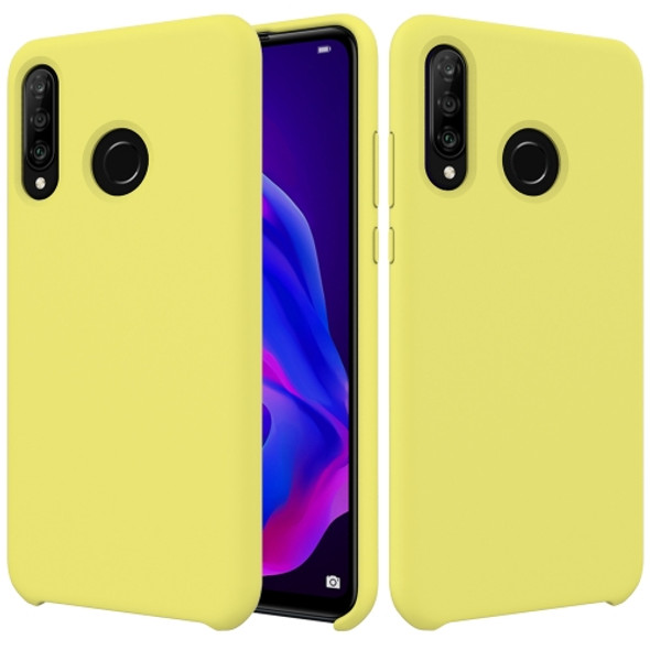 Solid Color Liquid Silicone Dropproof Protective Case for Huawei P30 Lite/Nova 4e(Yellow)