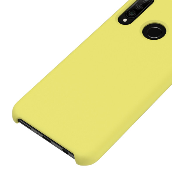 Solid Color Liquid Silicone Dropproof Protective Case for Huawei P30 Lite/Nova 4e(Yellow)