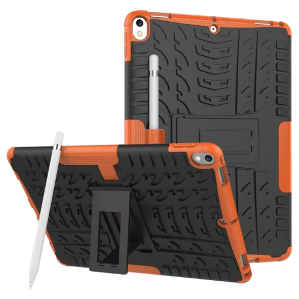 Tire Texture TPU+PC Shockproof Case for iPad Air 2019 / Pro 10.5 inch, with Holder & Pen Slot(Orange)