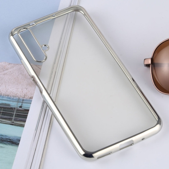 Ultra-thin Electroplating Soft TPU Protective Back Cover Case for Huawei Honor 20(Silver)