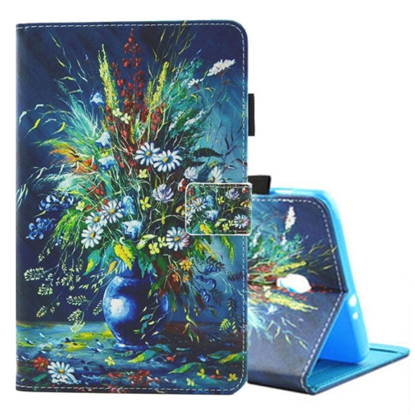 For Galaxy Tab A 8.0  / T380 & T385 Vase Pattern Horizontal Flip Leather Case with Holder & Card Slots