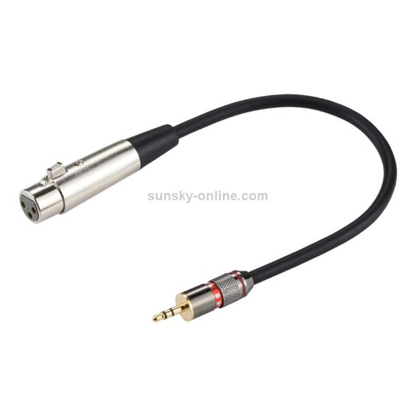 Metal Head 3.5mm Male to Aluminum Shell 3 Pin XLR CANNON Female Audio Connector Adapter Cable, Total Length: about 35cm
