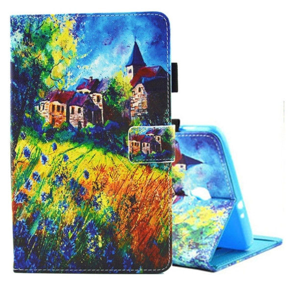 For Galaxy Tab A 8.0  / T380 & T385 Countryside Pattern Horizontal Flip Leather Case with Holder & Card Slots