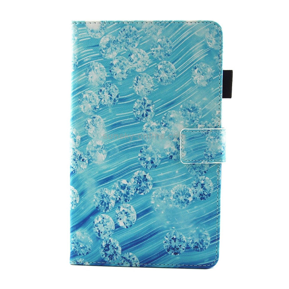 For Galaxy Tab A 8.0  / T380 & T385 Diamond Pattern Horizontal Flip Leather Case with Holder & Card Slots