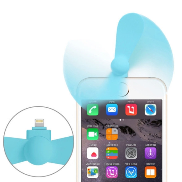 3.5 inch Fashion Portable 8 Pin USB Phone Mini Fan, For iPhone XR / iPhone XS MAX / iPhone X & XS / iPhone 8 & 8 Plus / iPhone 7 & 7 Plus / iPhone 6 & 6s & 6 Plus & 6s Plus / iPad(Blue)