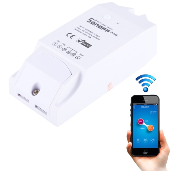 Sonoff Dual Channel DIY WiFi Smart Wireless Remote Control Module Power Switch for Smart Home, Support iOS and Android