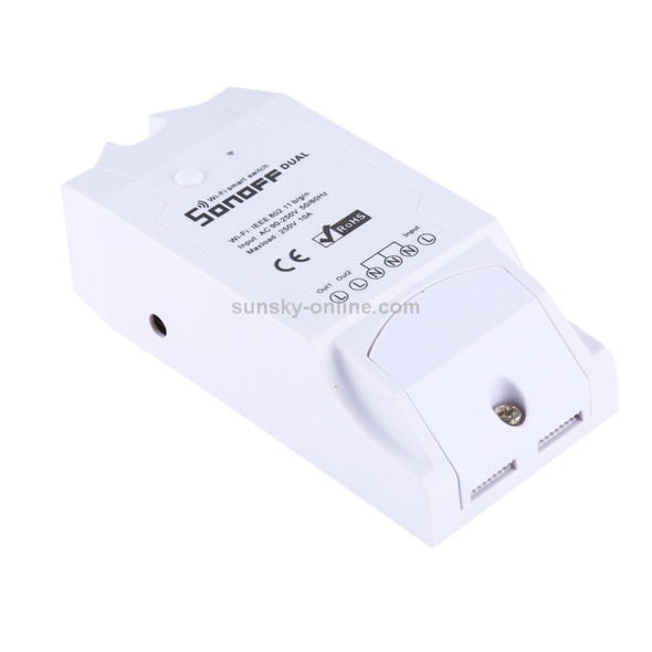 Sonoff Dual Channel DIY WiFi Smart Wireless Remote Control Module Power Switch for Smart Home, Support iOS and Android