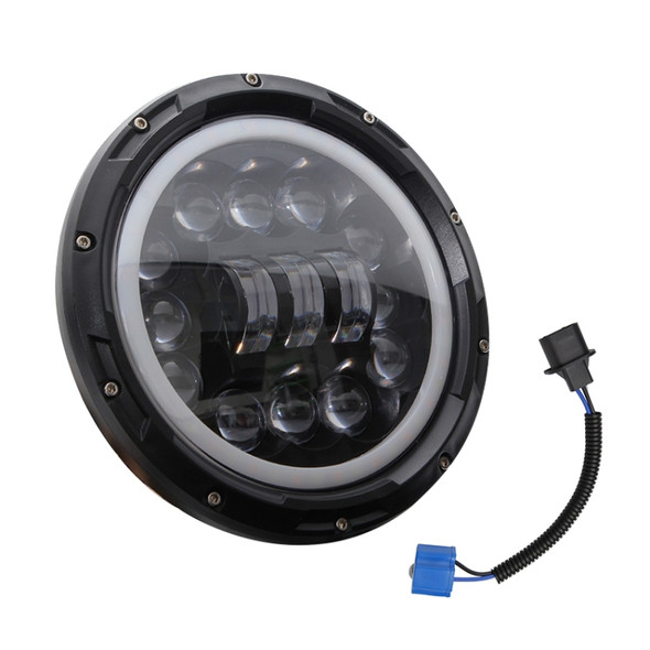 7 Inch 40W 4500LM 6000K + 3000K 8 LED Car Truck Off-road Vehicle Circular LED Angel Eye Herdsman Lamp Headlights Work Lights Spotlight