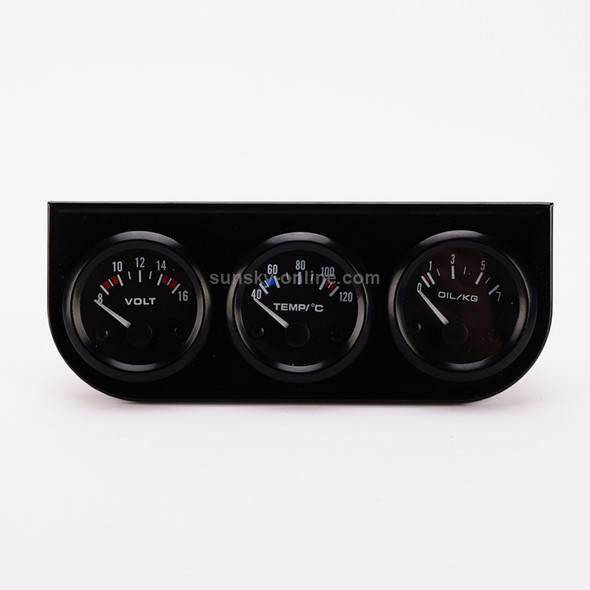 52mm 3 in 1 Auto Gauge Car Meter Voltmeter + Water Temp Gauge + Oil press Gauge