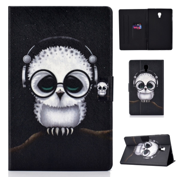 Colored Drawing Universal Voltage Craft Cloth TPU Protective Case, with Holder & Sleep / Wake-up Function & Card Slots & Anti-slip Strip for Galaxy Tab A 10.5 T590 / T595(Spectacled Cat)