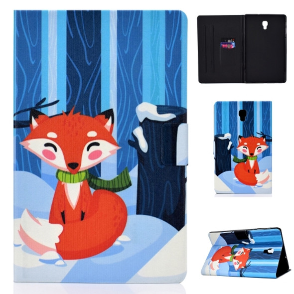 Colored Drawing Universal Voltage Craft Cloth TPU Protective Case, with Holder & Sleep / Wake-up Function & Card Slots & Anti-slip Strip for Galaxy Tab A 10.5 T590 / T595(Red Fox)