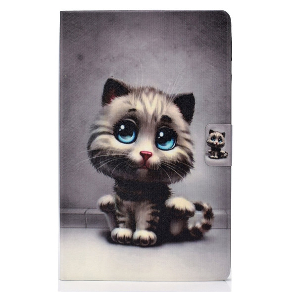 Colored Drawing Universal Voltage Craft Cloth TPU Protective Case, with Holder & Sleep / Wake-up Function & Card Slots & Anti-slip Strip for Galaxy Tab A 10.5 T590 / T595(Cat)