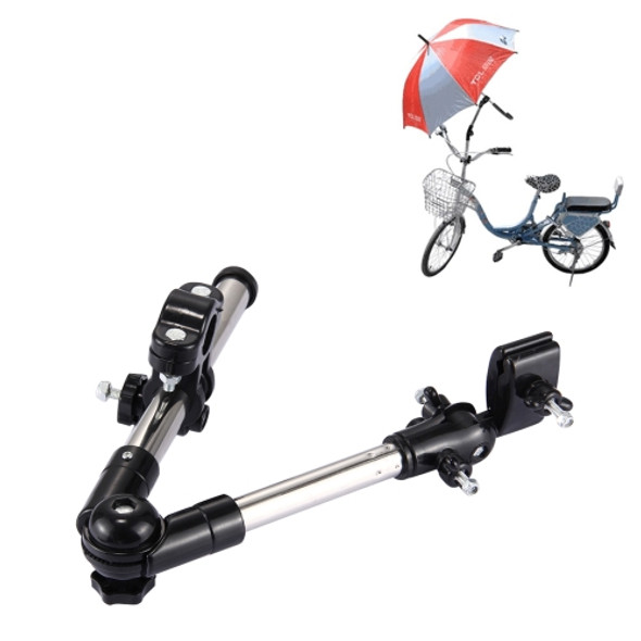 Universal Foldable Adjustable Stainless Steel Cycling Umbrella Bracket Holder Angle Adjustable Mount Stand for Bike Motorcycle(Black)