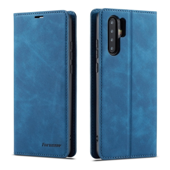 For Huawei P30 Pro Forwenw Dream Series Oil Edge Strong Magnetism Horizontal Flip Leather Case with Holder & Card Slots & Wallet & Photo Frame(Blue)
