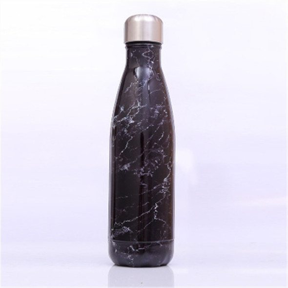 Thermal Cup Vacuum Flask Heat Water Bottle Portable Stainless Steel Sports Kettle, Capacity:500ml(Black Spar)