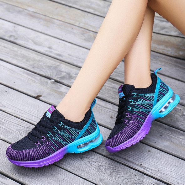 Casual Mesh Women Sneakers Breathable Half-cushion Running Shoes, Shoe size:37(Black)