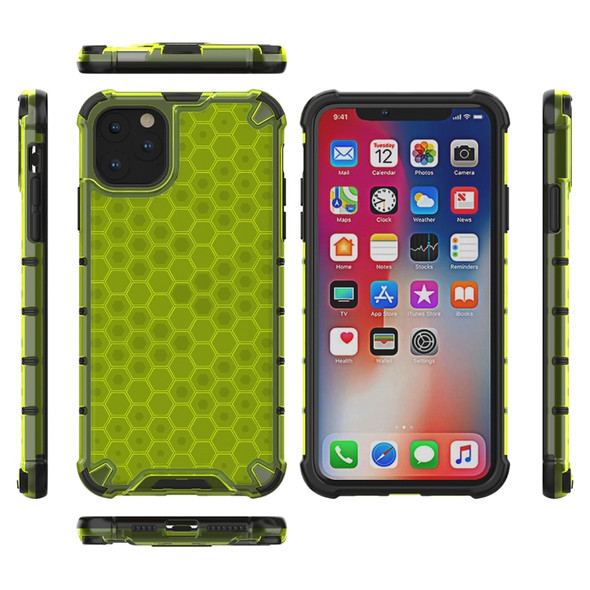 Shockproof Honeycomb PC + TPU Case for iPhone 11 Pro(Green)