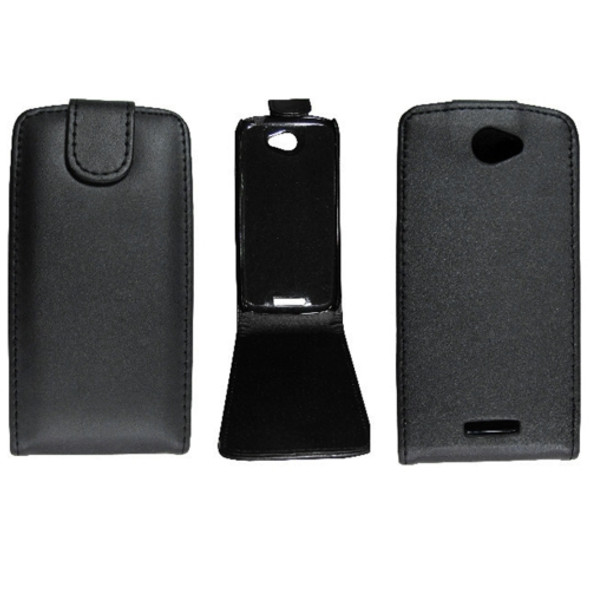 For HTC One S / Z520e Vertical Flip Magnetic Snap Leather Case(Black)