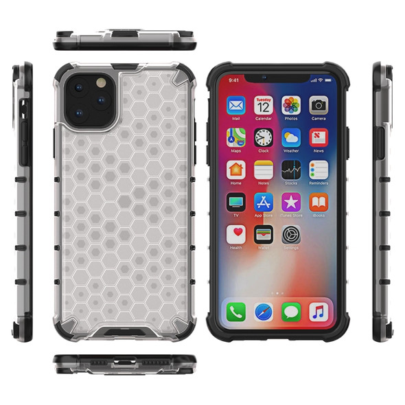 Shockproof Honeycomb PC + TPU Case for iPhone 11(Transparent)